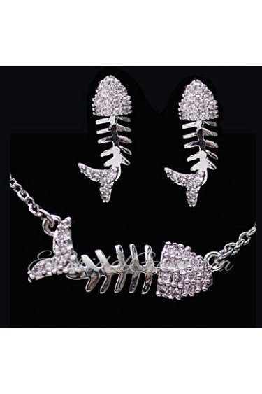 Gorgeous Platinum Plated With Cubic Zirconia Wedding/Special Occaision / Party Jewelry Set.