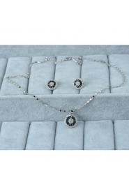 Women's Silver Alloy Cubic Zirconia Jewelry Set