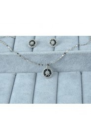 Women's Silver Alloy Cubic Zirconia Jewelry Set