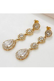 Round Teardrop Chandelier Dangle Bridal Earrings for Women(More Colors)