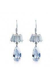 Brass With Cubic Zirconia Drop Earrings(More Colors)