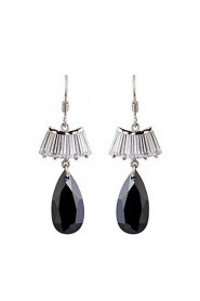 Brass With Cubic Zirconia Drop Earrings(More Colors)