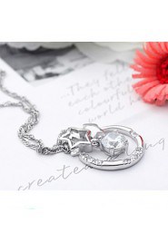 Women's Sterling Silver Necklace Anniversary/Wedding/Engagement/Birthday/Gift/Party/Daily/Special Occasion/Causal/Office & CareerCubic