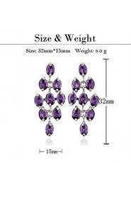 Brass With Cubic Zirconia Drop Earrings (More Colors)