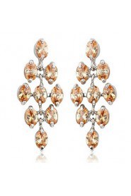 Brass With Cubic Zirconia Drop Earrings (More Colors)