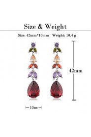 Brass With Cubic Zirconia Drop Earrings (More Colors)