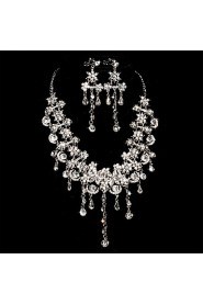 Women's Alloy Wedding/Party Jewelry Set With Rhinestone