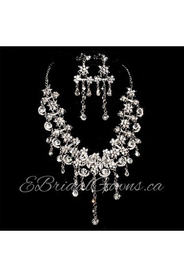 Women's Alloy Wedding/Party Jewelry Set With Rhinestone