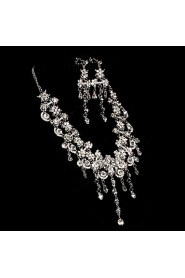 Women's Alloy Wedding/Party Jewelry Set With Rhinestone