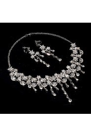 Women's Alloy Wedding/Party Jewelry Set With Rhinestone