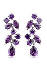 Elegant Platinum Plated Cubic Zirconia Earrings More Colors(Lengte*Width 39mm*14mm)