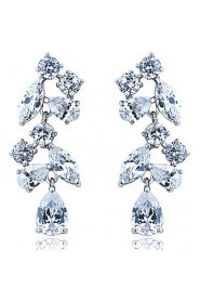 Elegant Platinum Plated Cubic Zirconia Earrings More Colors(Lengte*Width 39mm*14mm)