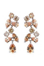 Elegant Platinum Plated Cubic Zirconia Earrings More Colors(Lengte*Width 39mm*14mm)