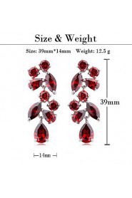 Elegant Platinum Plated Cubic Zirconia Earrings More Colors(Lengte*Width 39mm*14mm)