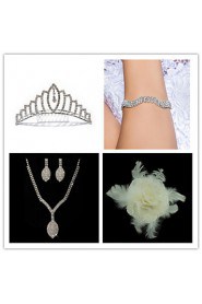 Wedding Suit(Headdress & Necklace & Earrings & Bracelet & Brooch)