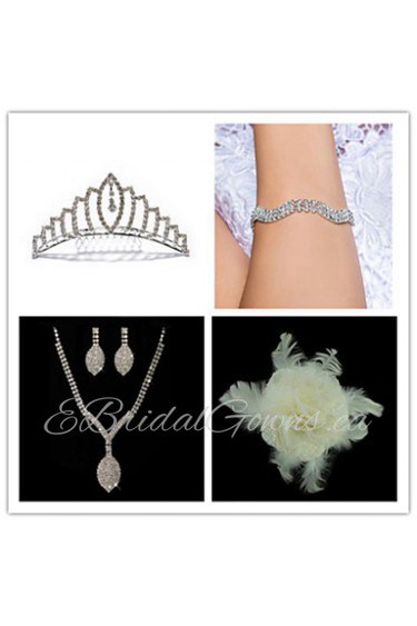 Wedding Suit(Headdress & Necklace & Earrings & Bracelet & Brooch)