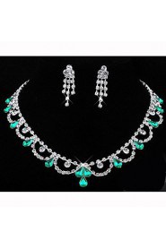 Jewelry Set Women's Birthday / Gift / Party / Special Occasion Jewelry Sets Alloy Rhinestone Necklaces / Earrings As the Picture