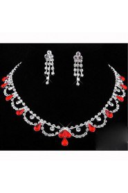 Jewelry Set Women's Birthday / Gift / Party / Special Occasion Jewelry Sets Alloy Rhinestone Necklaces / Earrings As the Picture