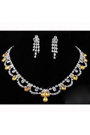 Jewelry Set Women's Birthday / Gift / Party / Special Occasion Jewelry Sets Alloy Rhinestone Necklaces / Earrings As the Picture