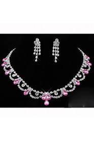 Jewelry Set Women's Birthday / Gift / Party / Special Occasion Jewelry Sets Alloy Rhinestone Necklaces / Earrings As the Picture