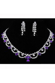 Jewelry Set Women's Birthday / Gift / Party / Special Occasion Jewelry Sets Alloy Rhinestone Necklaces / Earrings As the Picture