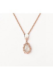 Teardrop-Shaped Alloy with Inlaid Austrian Crystal Necklace