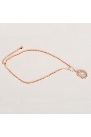 Teardrop-Shaped Alloy with Inlaid Austrian Crystal Necklace