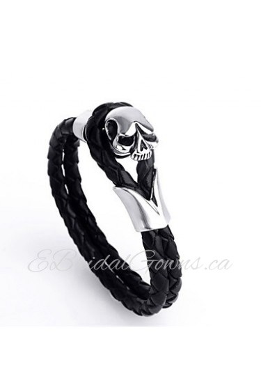 Fashion Skeleton Shape Stainless Steel Bracelets For Men(Black)(1Pc)