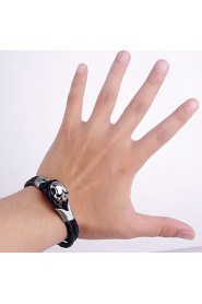 Fashion Skeleton Shape Stainless Steel Bracelets For Men(Black)(1Pc)