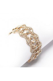 Women's Cuff Bracelet 18K Gold Plated Crystal