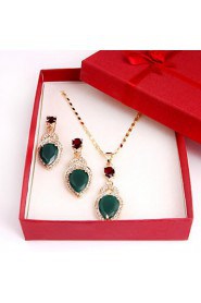 Fashion jewelry necklaces earrings gold plated (necklace) (earrings)