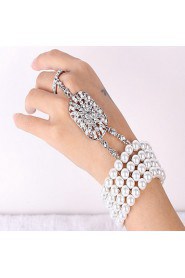 Women's Imitation Pearl Rhinestone Bracelet