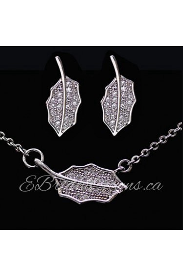 Gorgeous Platinum Plated With Cubic Zirconia Wedding/Special Occaision / Party Jewelry Set.