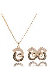 Fashion jewelry necklaces earrings gold plated (necklace) (earrings)