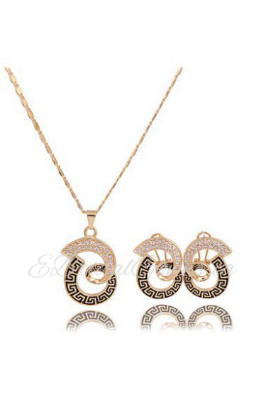 Fashion jewelry necklaces earrings gold plated (necklace) (earrings)