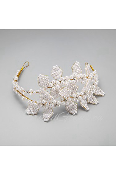 Women's / Flower Girl's Rhinestone / Alloy / Imitation Pearl Headpiece-Wedding / Special Occasion Headbands 1 Piece White Round