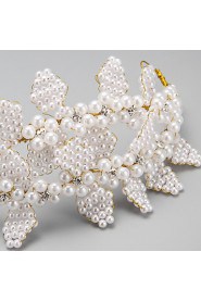 Women's / Flower Girl's Rhinestone / Alloy / Imitation Pearl Headpiece-Wedding / Special Occasion Headbands 1 Piece White Round