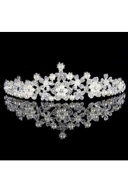Bride's Flower Shape Imitation Pearl Rhinestone Forehead Wedding Crown 1 PC