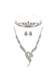 Jewelry Set Women's Anniversary / Engagement / Birthday / Gift / Party Jewelry Sets Alloy / Rhinestone Earrings / Tiaras / Necklaces