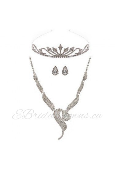 Jewelry Set Women's Anniversary / Engagement / Birthday / Gift / Party Jewelry Sets Alloy / Rhinestone Earrings / Tiaras / Necklaces