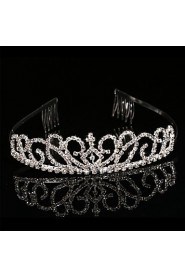 Bride's Heart Shape Crystal Rhinestone Forehead Wedding Comb Crown 1 PC
