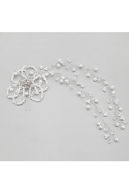 Women's / Flower Girl's Alloy / Imitation Pearl Headpiece-Wedding / Special Occasion Flowers 1 Piece Clear Round