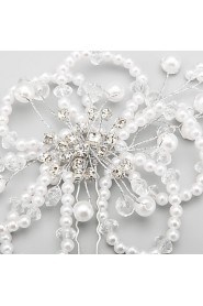 Women's / Flower Girl's Alloy / Imitation Pearl Headpiece-Wedding / Special Occasion Flowers 1 Piece Clear Round
