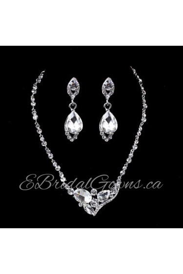 Elegant Design Alloy With Rhinestone Wedding/Special Occaision / Party Jewelry Set.