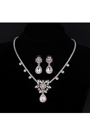 Jewelry Set Women's Anniversary / Wedding / Engagement / Birthday / Gift / Party / Special Occasion Jewelry Sets Silver / Alloy Rhinestone