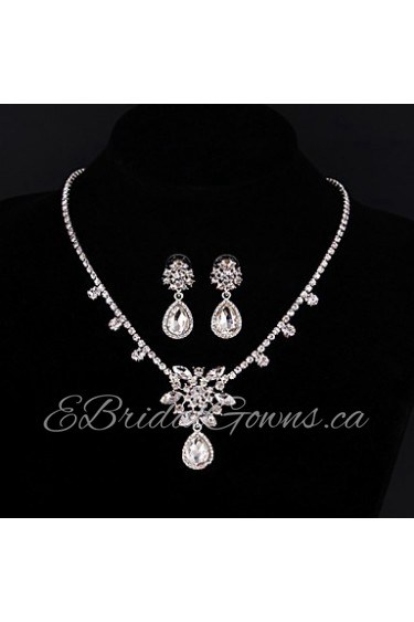 Jewelry Set Women's Anniversary / Wedding / Engagement / Birthday / Gift / Party / Special Occasion Jewelry Sets Silver / Alloy Rhinestone