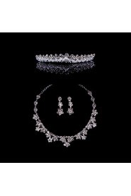 Crystal Alloy Wedding/Party Jewelry Set With Rhinestone