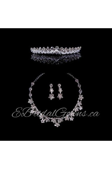 Crystal Alloy Wedding/Party Jewelry Set With Rhinestone