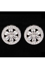 Drop Earrings Women's Platinum Earring Rhinestone