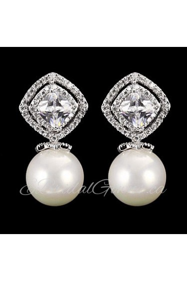 Drop Earrings Women's Cubic Zirconia/Pearl/Alloy Earring